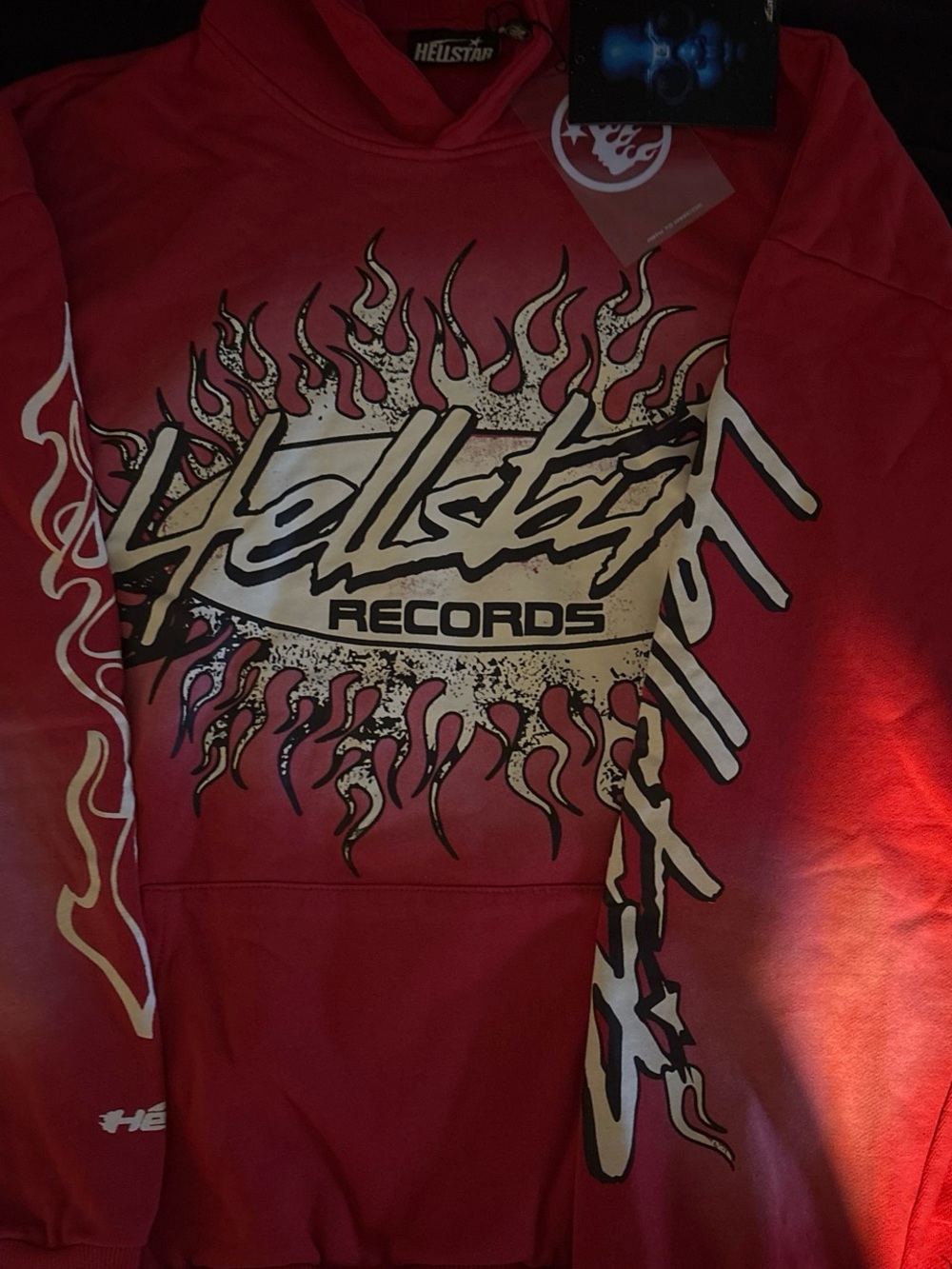 Hellstar Records Red Graphic Hoodie Sweatshirt